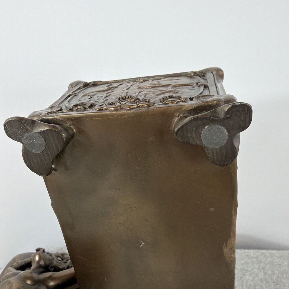 Vintage Sirens Style Casket Jewelry Trinket Box with Woman Figure on the Lid - Picture 8 of 10